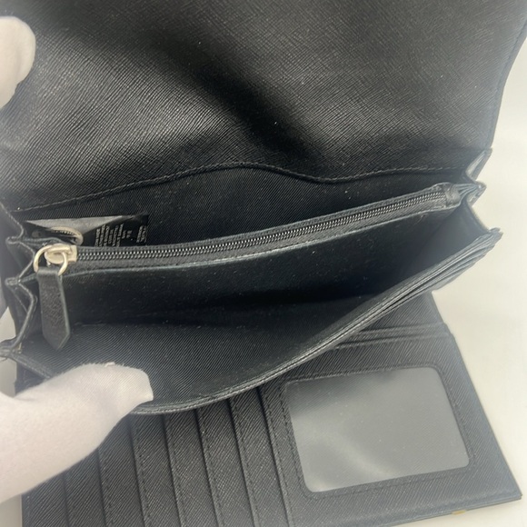 Fossil Issue No. 1954 Cowhide Leather Flap Clutch Wallet Black - Picture 13 of 15